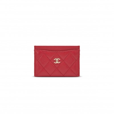 CHANEL CAVIAR QUILTED CARD HOLDER RED AP0213 (11*7*0.5cm)